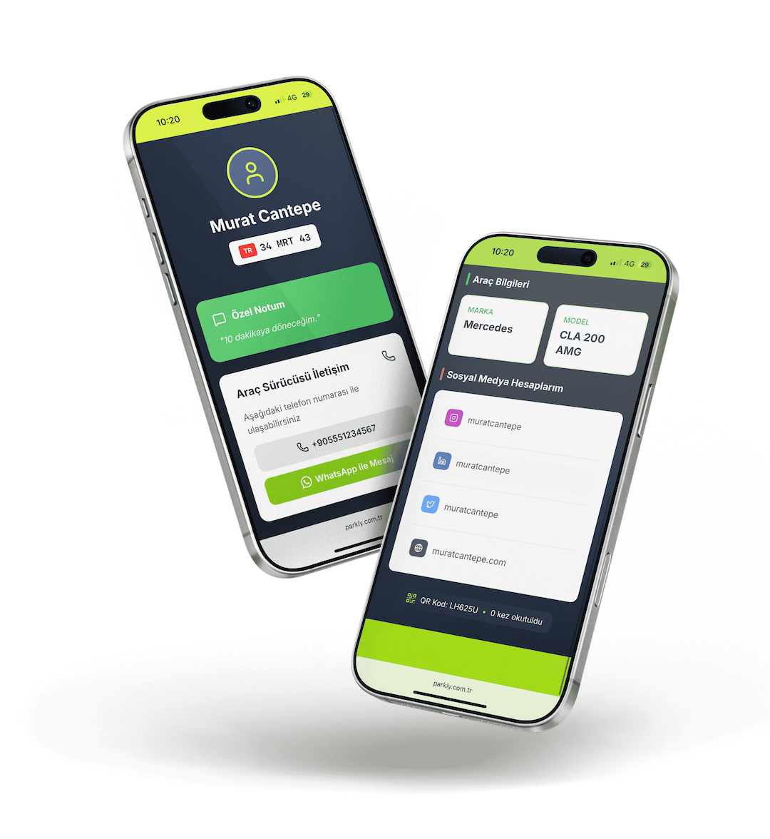 Parkly Mobil Web Uygulaması Görünümü